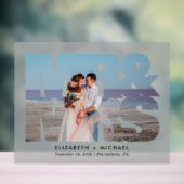 Mr. Mrs. Passen getrouwd Foto Bruiloft Frosted Acryl Bord (Neutraal)