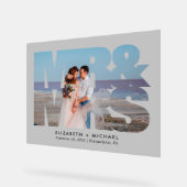 Mr. Mrs. Passen getrouwd Foto Bruiloft Frosted Acryl Bord (Hoek)