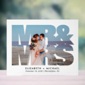 Mr. Mrs. Passen getrouwd Foto Bruiloft Wit Acryl Bord (Neutraal)