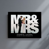 Mr. Mrs. Passen getrouwd Foto Bruiloft Zwart Acryl Bord