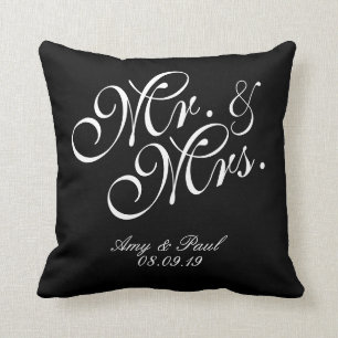 Mr&Mrs.Personalize Black Kussen