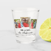 Mr & Mrs Personalized 3 Foto Pas getrouwd Wedding Shot Glas (Voorkant)