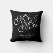 Mr&Mrs.Personalized Black Kussen (Voorkant)