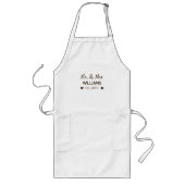 Mr. & Mrs. Personalized Couple Apron Lang Schort (Voorkant)