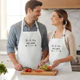 Mr. & Mrs. Personalized Couple Apron Lang Schort