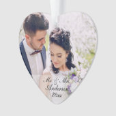 Mr. & Mrs Personalized Photo Ornament W (voorkant)