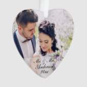 Mr. & Mrs Personalized Photo Ornament W (voorkant)