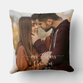 Mr & Mrs Personalized Photo Throw Pillow Kussen (Achterkant)