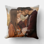 Mr & Mrs Personalized Photo Throw Pillow Kussen (Voorkant)