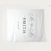 Mr & Mrs Personalized Wedding Backdrop Banner Wandkleed (Voorkant (horizontaal))