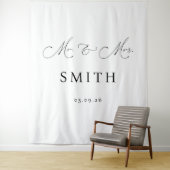 Mr & Mrs Personalized Wedding Backdrop Banner Wandkleed (In situ)