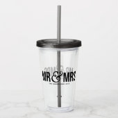 Mr. & Mrs. Personalized Wedding Favor Acryl Drinkbeker (Voorkant)