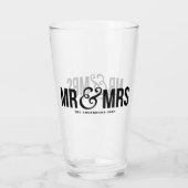 Mr. & Mrs. Personalized Wedding Favor Glas (Achterkant)