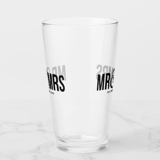 Mr. & Mrs. Personalized Wedding Favor Glas (Links)
