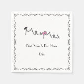 Mr. & Mrs. Personalized Wedding Napkins Servet (Voorkant)