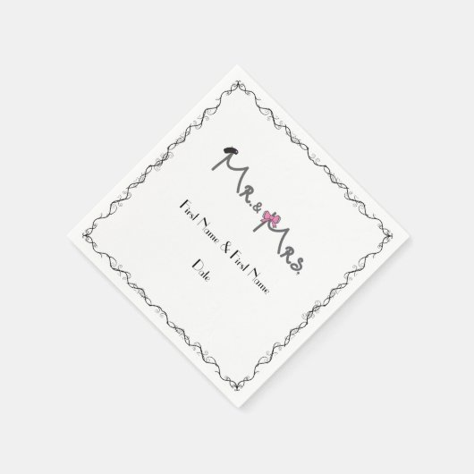 Mr. & Mrs. Personalized Wedding Napkins Servet (Hoek)