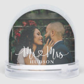 Mr & Mrs Personalized Wedding Photo Sneeuwbol (Achterkant)
