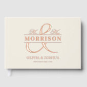 Mr. Mrs. Photo Beige Elegant Wedding Roos Gold Gastenboek (Voorkant)