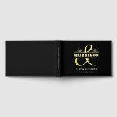 Mr. Mrs. Photo Black Elegant Modern Wedding Gold Gastenboek (Volledig)