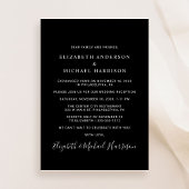 Mr. Mrs. Photo Black huwelijksreceptie Kaart