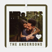 Mr & Mrs Photo Block Heart Jubileum Naam Metalen Ornament (Achterkant)