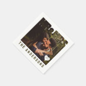 Mr & Mrs Photo Block Heart Jubileum Naam Servet (Hoek)