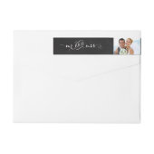 Mr & Mrs Photo Chalkboard Adres Label (Achterkant)