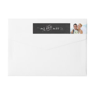 Mr & Mrs Photo Chalkboard Adres Label