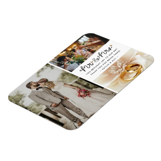 Mr. Mrs. Photo Collage Bruiloft Dank u Magneet (Linkerzijde)