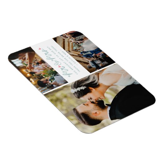 Mr. Mrs. Photo Collage Bruiloft Dank u Magneet (Rechterzijde)