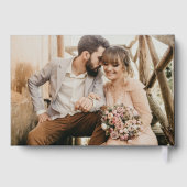 Mr. Mrs. Photo Dusty Blue Elegant Wedding Silver Gastenboek (Achterkant)