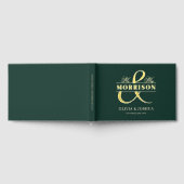 Mr. Mrs. Photo Emerald Green Modern Wedding Gold Gastenboek (Volledig)
