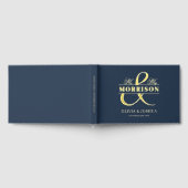 Mr. Mrs. Photo Navy Blue Elegant Modern Wedding Go Gastenboek (Volledig)