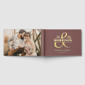 Mr. Mrs. Photo Terracotta Elegant Wedding Gold Gastenboek (Volledig)