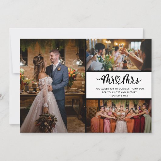 Mr. Mrs. Photo Wedding Dank u kaart (Voorkant)