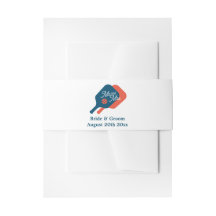 Mr & Mrs pickleball bruiloft uitnodiging buikband