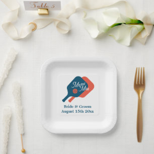 Mr & Mrs pickleball thema bruiloft borden Papieren Bordje
