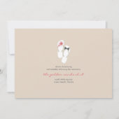 Mr & Mrs Pink Hibiscus Teenslippers Strand Bruilof Kaart (Achterkant)