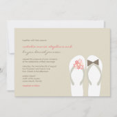 Mr & Mrs Pink Teenslippers Beach bruiloft uitnodig Kaart (Voorkant)