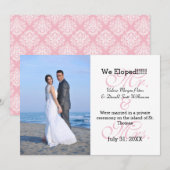 Mr. & Mrs Pink We Eloped - Fotoaankondiging Aankondiging (Voorkant / Achterkant)
