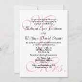 Mr. & Mrs Pink - Wedding & Reception Invitation Kaart (Voorkant)