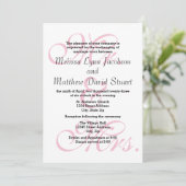 Mr. & Mrs Pink - Wedding & Reception Invitation Kaart (Staand voorkant)