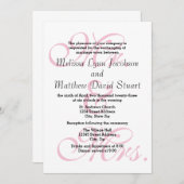 Mr. & Mrs Pink - Wedding & Reception Invitation Kaart (Voorkant / Achterkant)