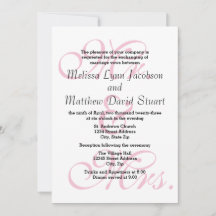 Mr. & Mrs Pink - Wedding & Reception Invitation