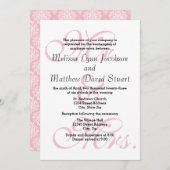 Mr. & Mrs Pink - Wedding & Reception Invitation Kaart (Voorkant / Achterkant)