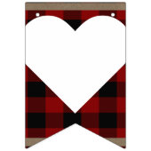 Mr. & Mrs. Red Black Buffalo Plaid Bruiloft Vlaggetjes (Eerste vlag)