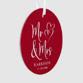 Mr Mrs Red Wedding Foto Ornament (voorkant)