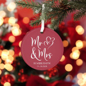 Mr Mrs Red Wedding Foto Ornament