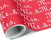Mr. & Mrs. red white gift Cadeaupapier (Rol Hoek)