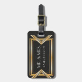Mr & Mrs reizen Bagagelabel |Gatsby geïnspireerd (Voorkant verticaal)